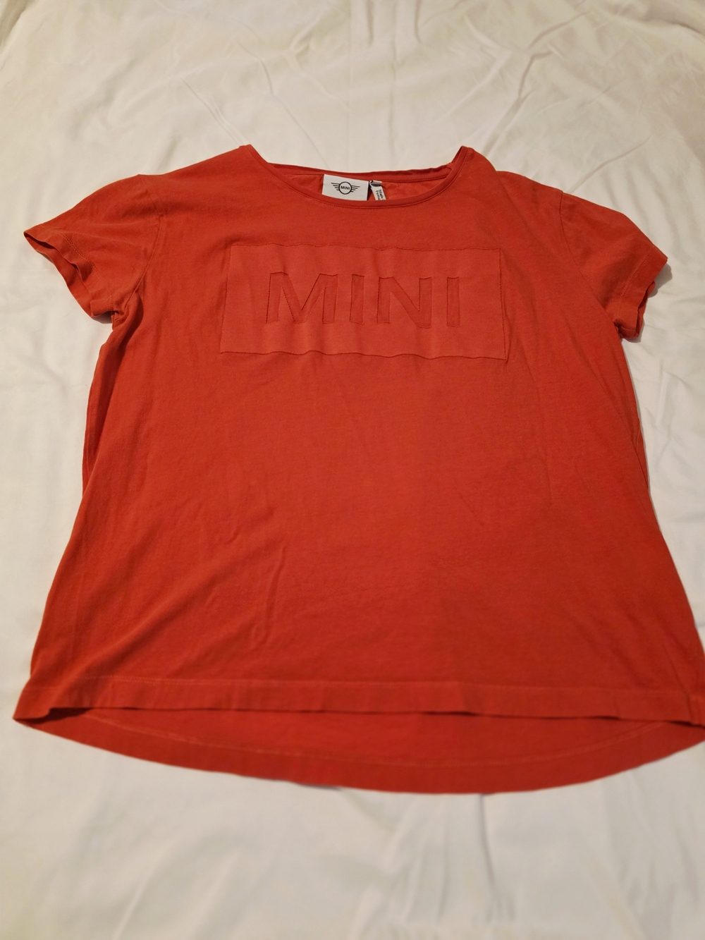 MINI Women's Orange Subtle Logo Tee - Size M